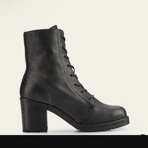 Frye Black Lace Up Leather Boots